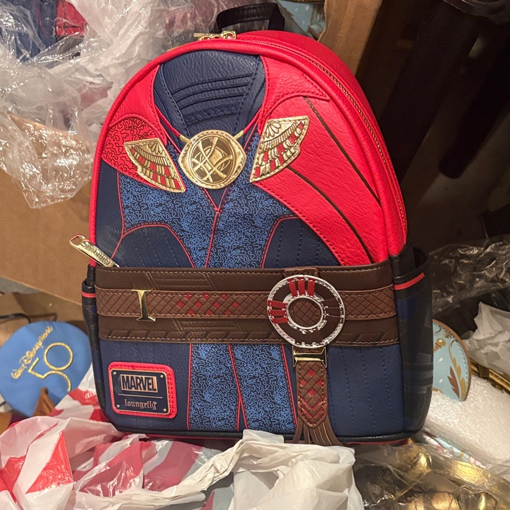 Loungefly Red and Blue Marvel Backpack